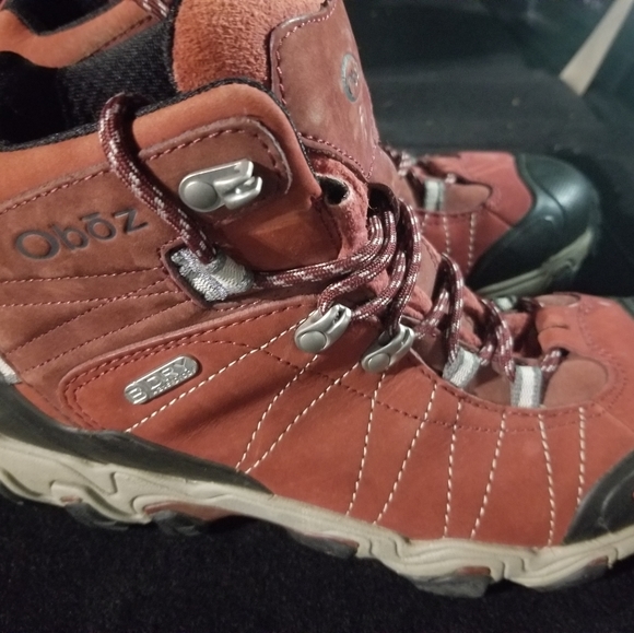 Oboz Shoes Womens Oboz Bridger Mid Bdry Waterproof Rio Red Hiking